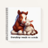 Foal & Lamb Beste vrienden delen een ontroerend mo Notitieboek (Voorkant)