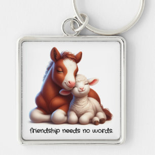 Foal & Lamb Beste vrienden delen een ontroerend mo Sleutelhanger