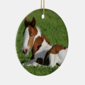 Foal Laying in Grass Keramisch Ornament (Rechts)