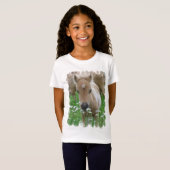 Foal Smelling Daisies Girl's T-Shirt (Voorkant volledig)