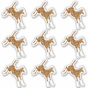 Foal van paardenpeper - transp uni-kleur 9x aangep sticker