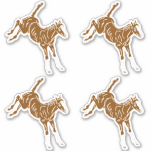 Foal van paardenpestuin - transp uni-kleur 4x aang sticker