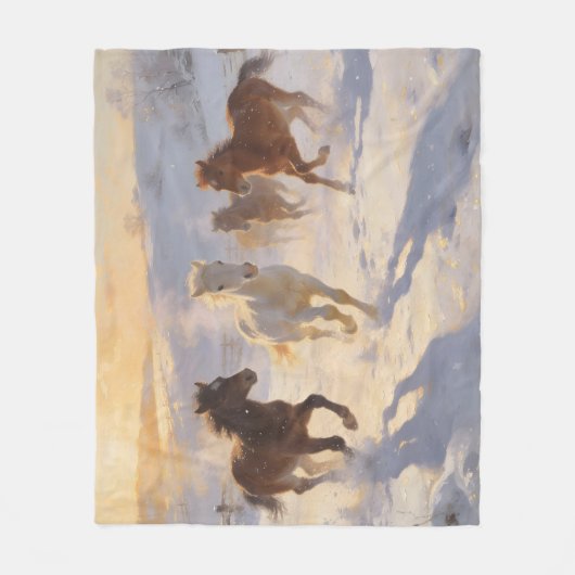 Foals at Play Fleece Deken (Voorkant)