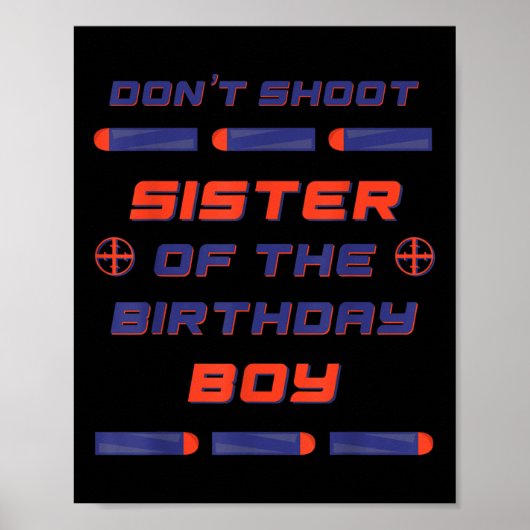 Foam Dart War Verjaardag Zuster van de Verjaardag Poster (Voorkant)