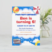 Foam Fever Las Vegas verjaardagsfeestje uitnodigin Kaart (Staand voorkant)