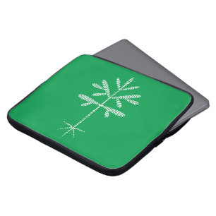 Foam Laptophoes met witte vormgeving op groen Laptop Sleeve