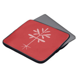 Foam Laptophoes met witte vormgeving op rood Laptop Sleeve