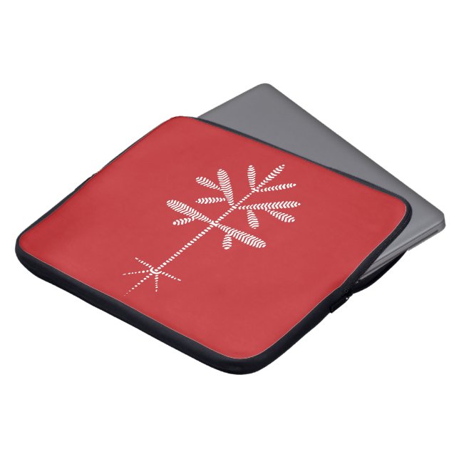 Foam Laptophoes met witte vormgeving op rood Laptop Sleeve (Voorkant top)