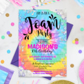 Foam Party Uitnodiging Meisje Rainbow Foam Invite