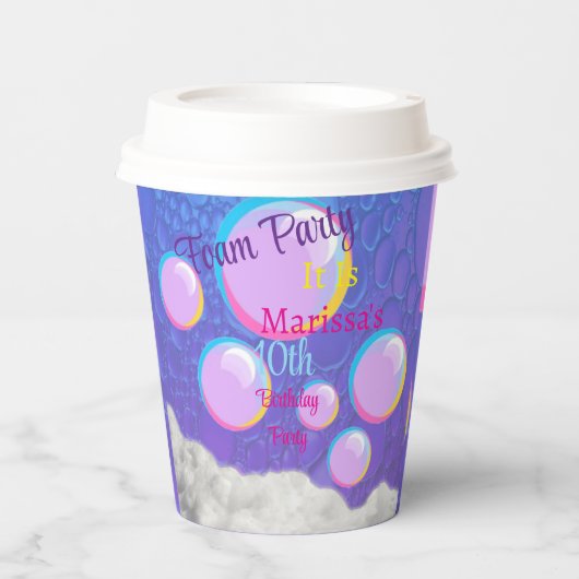 Foam Party Verjaardag Papieren Bekers (Voorkant)