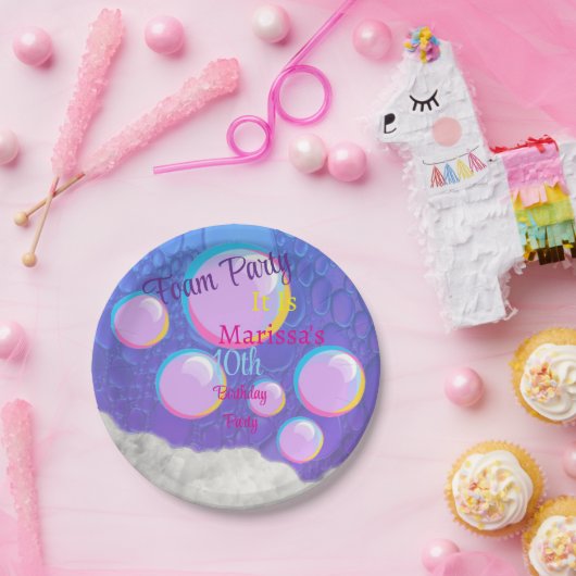 Foam Party Verjaardag Papieren Bordje (Feest)