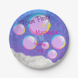 Foam Party Verjaardag Papieren Bordje