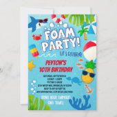 Foam Party Verjaardag uitnodiging voor jongens en (Voorkant)