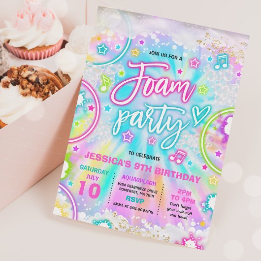 Foam Verjaardagsfeestje Zwembad Splash Pad Tie Dye Kaart