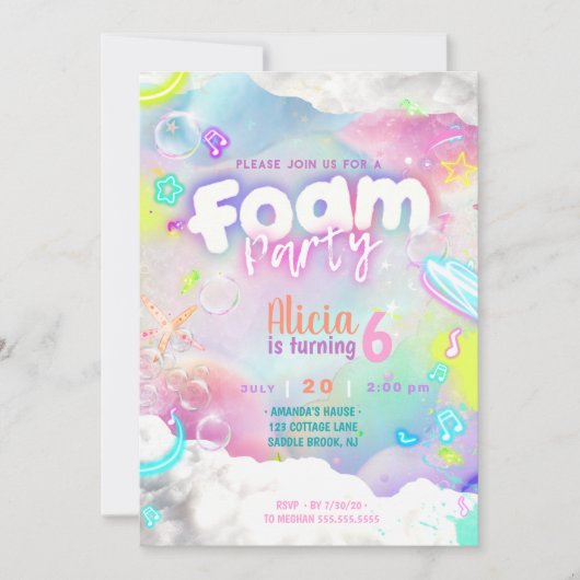 Foam verjaardagsuitnodiging kaart (Voorkant)