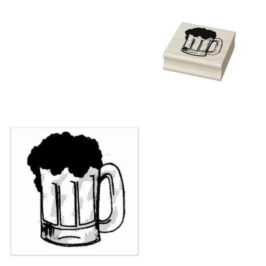 Foamy Beer Mok Stein Ale Bar Drink Stempel (Gestempeld)