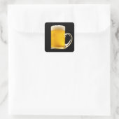 Foamy Beer Mok Vierkante Sticker (Tas)