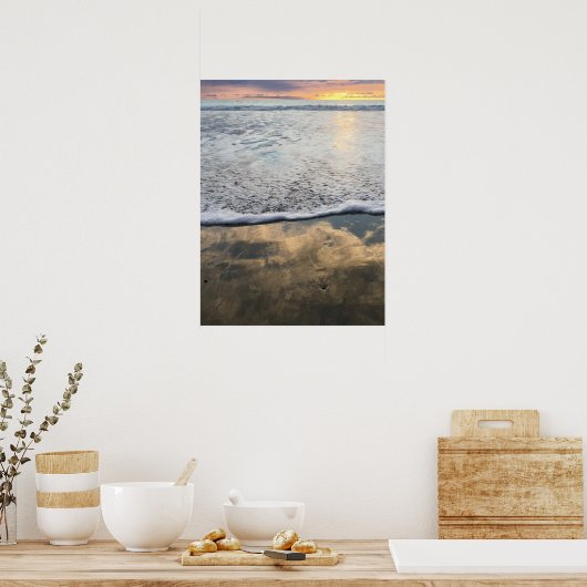 Foamy Waves bij Moonlight Beach Poster (Keuken)
