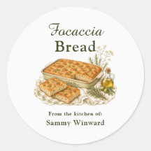 Focaccia Brood Thuisgemaakte Gift Label