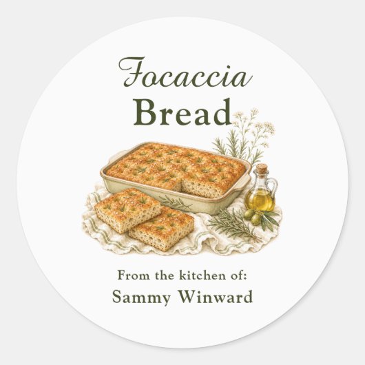 Focaccia Brood Thuisgemaakte Gift Label (Voorkant)