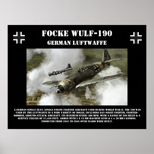Focke Wulf-190-Poster Poster (Voorkant)