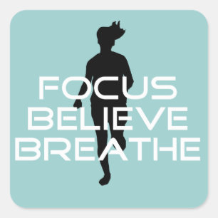 Focu Believe Breathe Vierkante Sticker