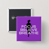 Focu gelooft adem vierkante button 5,1 cm (Voorkant /achterkant)