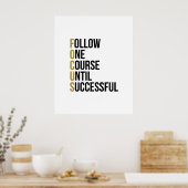 Focus Acronym inspirerend zwarte goudtypografie Poster (Keuken)