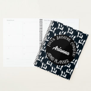 Focus, Adem, Verover ADHD  Zwart, Wit, Blad Planner