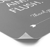 Focus Aim Flush Kinder Bathroom Sign Grey Poster (Hoek)