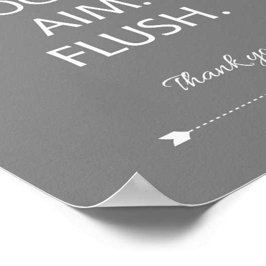 Focus Aim Flush Kinder Bathroom Sign Grey Poster (Hoek)