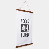 Focus AIM Flush Novelty Badkamer Banner Sign Hangend Wandkleed (Gebogen)