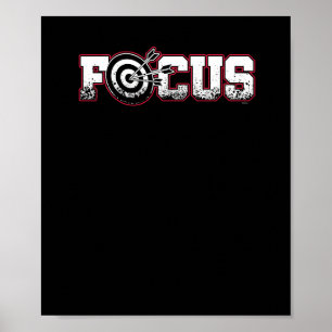 Focus Archery Archer Bullseye Bow en Arrow Poster