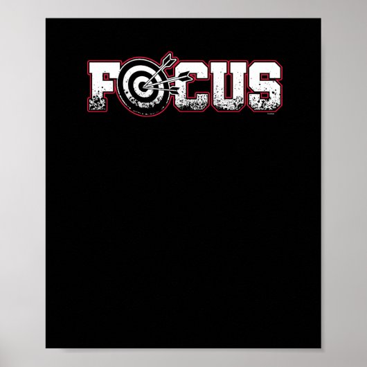 Focus Archery Archer Bullseye Bow en Arrow Poster (Voorkant)