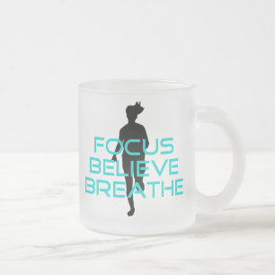 Focus Believe Breathe Aqua Matglas Koffiemok