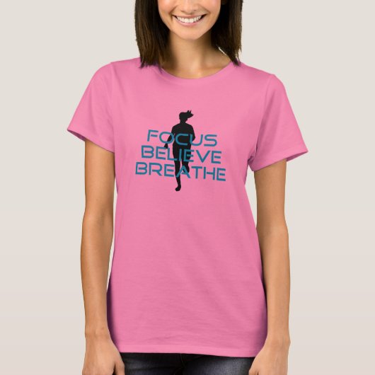 Focus Believe Breathe Aqua T-shirt (Voorkant)