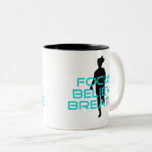 Focus Believe Breathe Aqua Tweekleurige Koffiemok (Voorkant rechts)