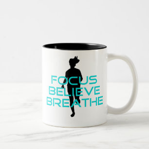 Focus Believe Breathe Aqua Tweekleurige Koffiemok