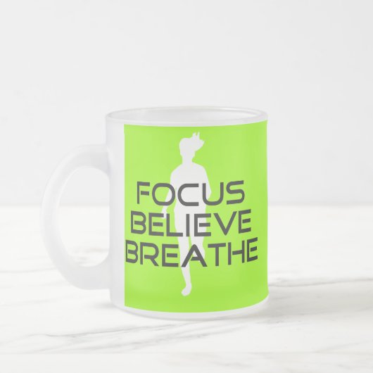 Focus Believe Breathe Matglas Koffiemok (Links)