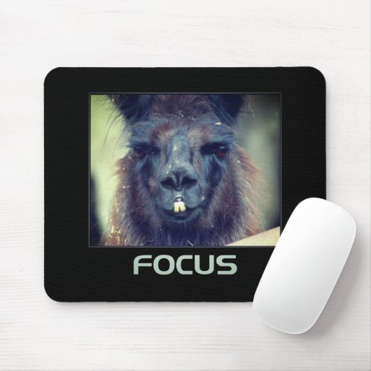 Focus Black Llama Inspirerend Muismat (Met muis)