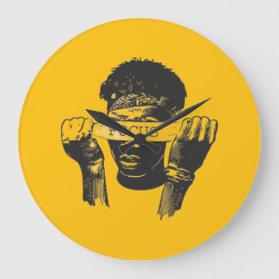 Focus Blinddoek Motiverende Straatkunst Illustrati Grote Klok