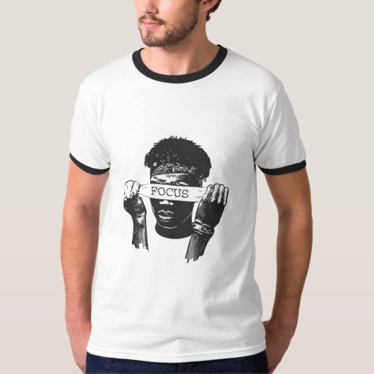Focus Blindfold Motivational Street Art Illustrati T-shirt (Voorkant)