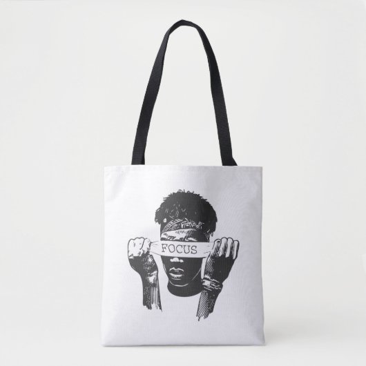 Focus Blindfold Motivational Street Art Illustrati Tote Bag (Voorkant)