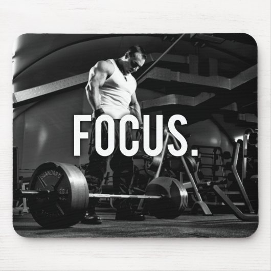 FOCUS - "Body building" Workout Motivatie Muismat (Voorkant)