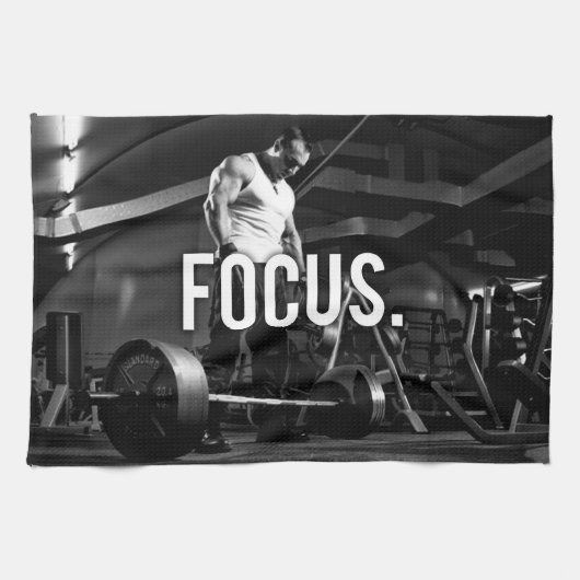 FOCUS - "Body building" Workout Motivatie Theedoek (Horizontaal)