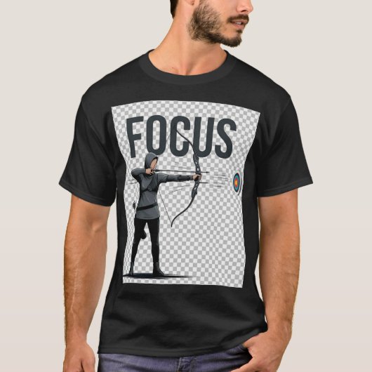 Focus Boogschutter Shirt, Motiverende Boogschieten T-shirt (Voorkant)