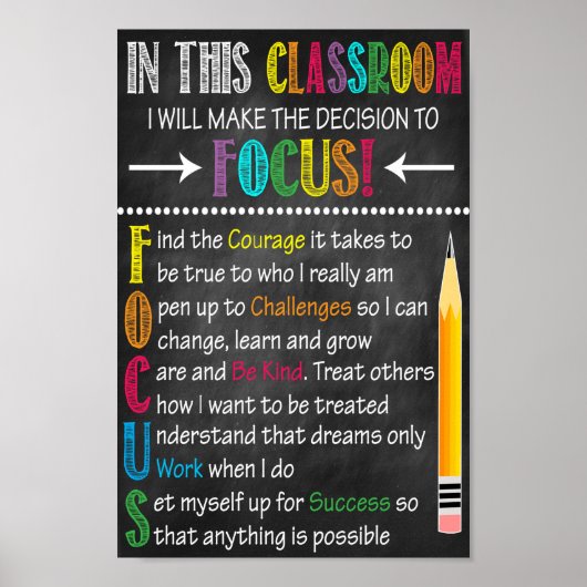 FOCUS Classroom afdrukbaar Poster (Voorkant)