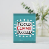 Focus Commit Succeed-Briefkaart Briefkaart (Staand voorkant)