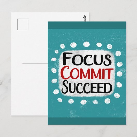 Focus Commit Succeed-Briefkaart Briefkaart (Voorkant / Achterkant)