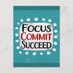Focus Commit Succeed-Briefkaart Briefkaart